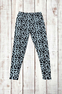 Buttery Soft Leggings - Gray Leopard