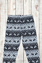 Load image into Gallery viewer, Buttery Soft Leggings - Holiday Black &amp; White Fair Isle
