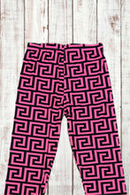 Load image into Gallery viewer, Buttery Soft Leggings - Pink &amp; Black Geometric
