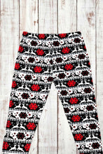 Load image into Gallery viewer, Buttery Soft Leggings - Holiday Reindeer &amp; Snowflakes Red Black White
