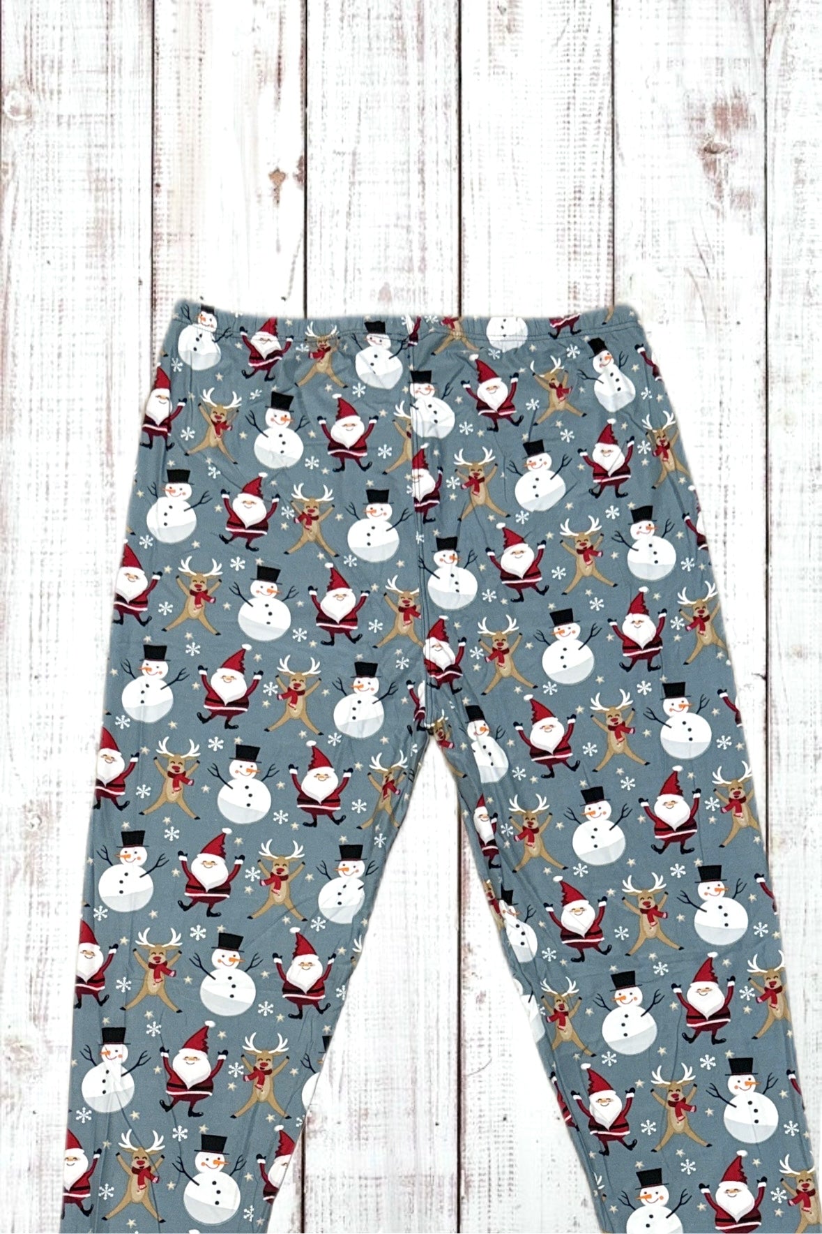 Buttery Soft Leggings - Santa Snowmen Reindeer Christmas