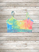 Load image into Gallery viewer, Activewear Sports Bra - Neon Rainbow Tie Dye
