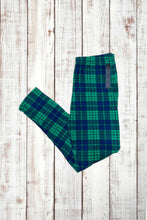 Load image into Gallery viewer, Buttery Soft Leggings - Green/Blue Plaid
