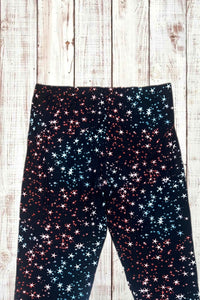 Buttery Soft Leggings - All Stars - Red White Blue