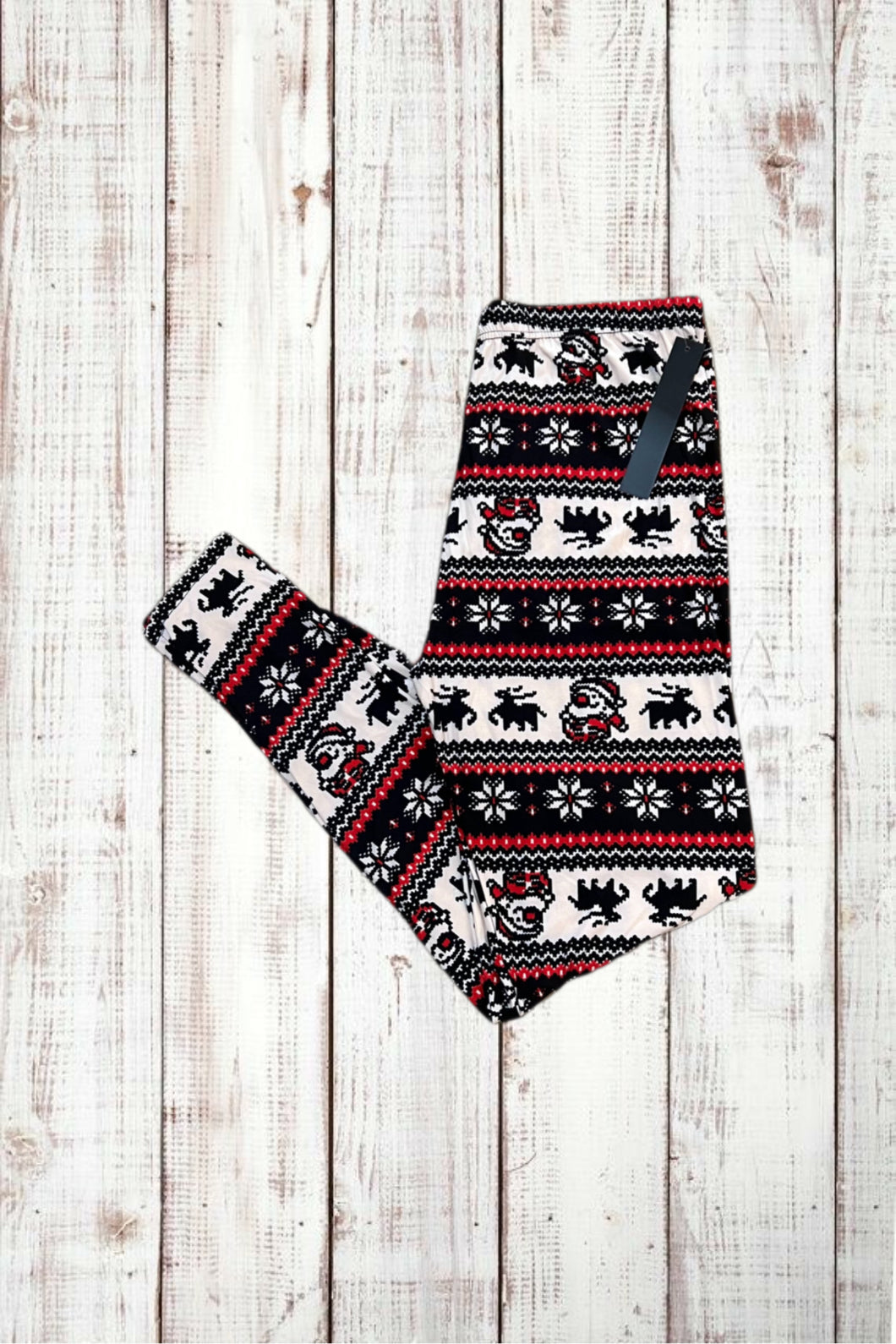 Buttery Soft Leggings - Ho Ho Ho Santa Sleigh Christmas