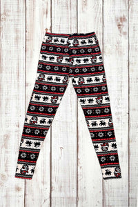 Buttery Soft Leggings - Ho Ho Ho Santa Sleigh Christmas