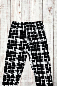 Buttery Soft Leggings - Houndstooth Plaid Black/White