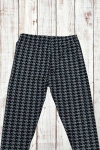 Buttery Soft Leggings - Houndstooth Black/Gray