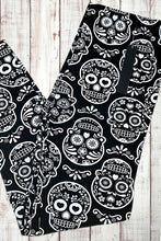 Load image into Gallery viewer, Buttery Soft Leggings - Classic Sugar Skulls
