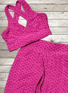 TikTok Biker Shorts & Sports Bra Set - Pink