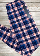 Load image into Gallery viewer, Buttery Soft Leggings - Plaid Pink/Navy
