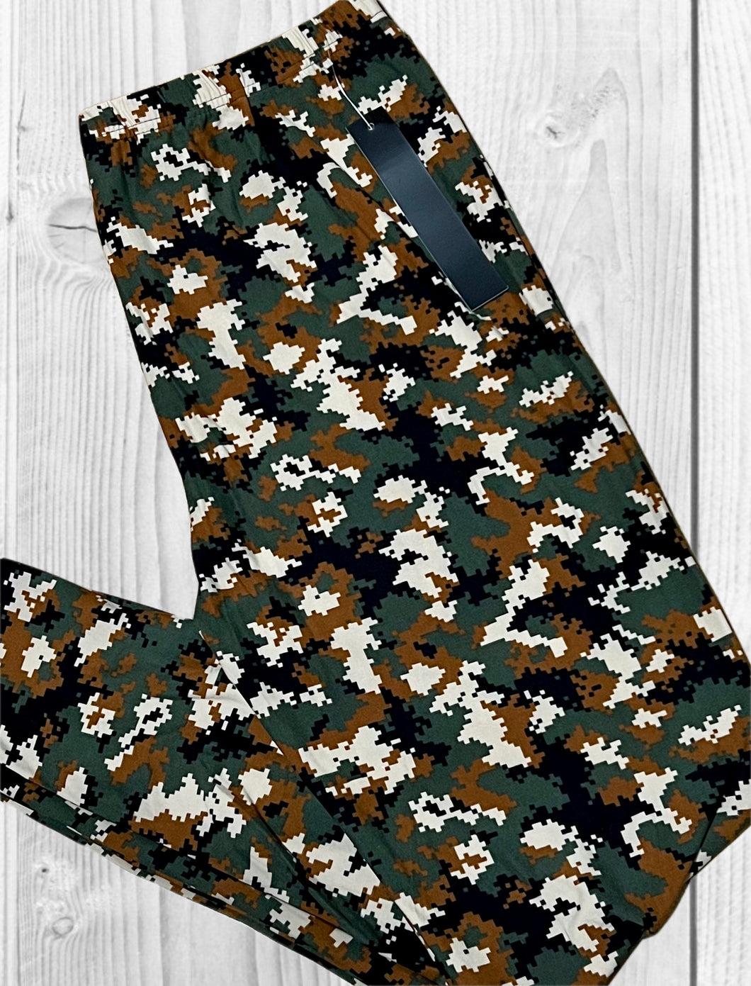 Buttery Soft Leggings - Digi Camo Tan/Olive/Brown