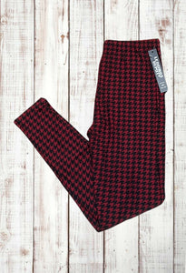 Buttery Soft Leggings - Houndstooth Red/Black