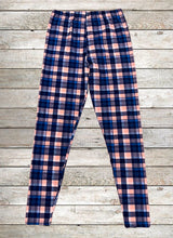 Load image into Gallery viewer, Buttery Soft Leggings - Plaid Pink/Navy
