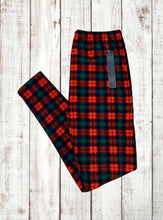 Load image into Gallery viewer, Buttery Soft Leggings - Plaid Green/Red
