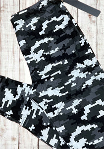 Buttery Soft Leggings - Digi Camo Black/White/Gray